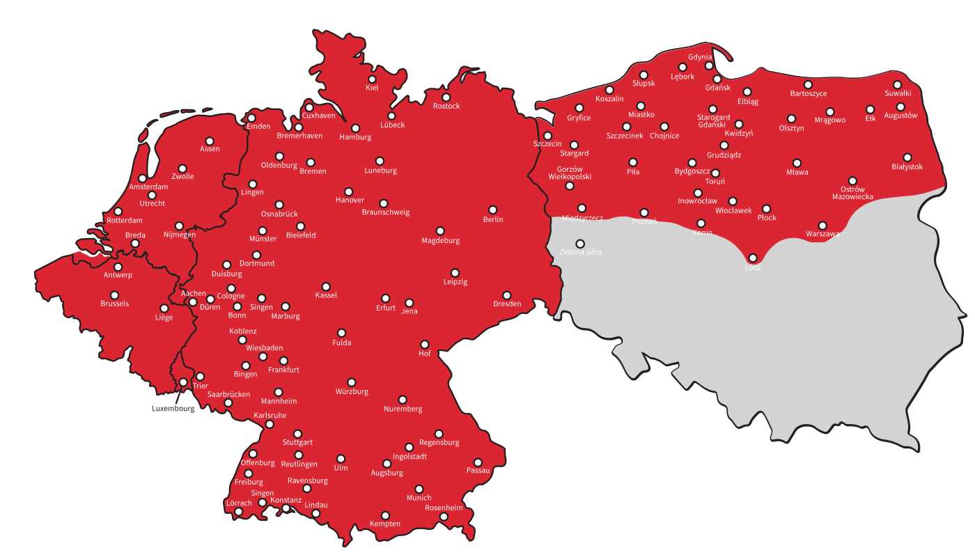 Obszar działania Westbus